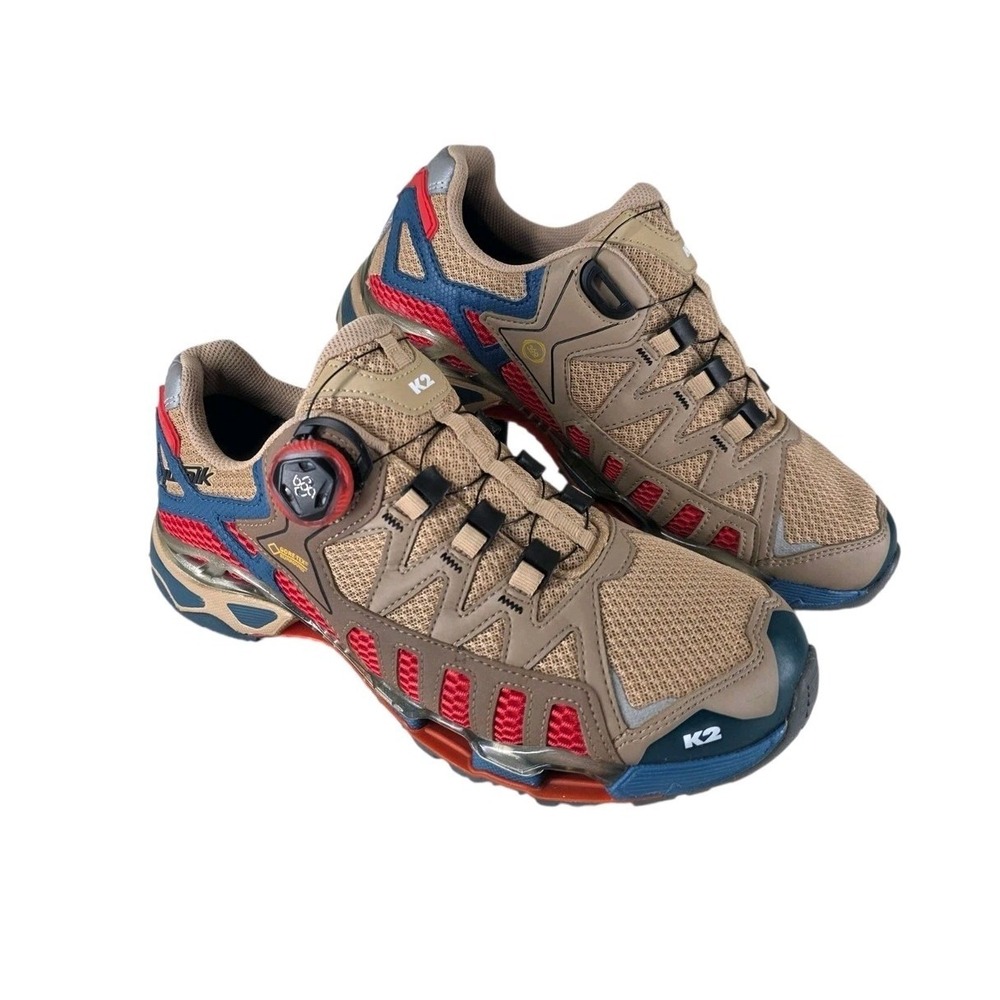 K2 Gore-Tex Surround BOA Hiking Shoes Mens 7 Tan Blue Red Trail Korea